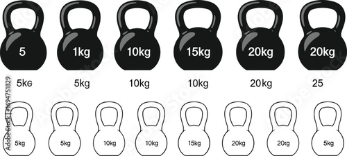 Kettlebell Weights Chart 5kg to 25kg Guide
