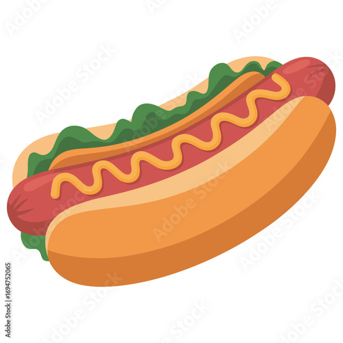 hot dog with mustard