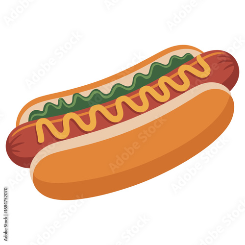 hot dog with mustard