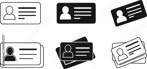 Various ID Card Icons Identification, Business, and Personal Use