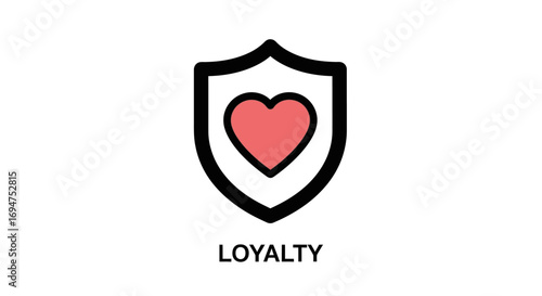 Loyalty Symbol Heart within a Shield Representing Trust and Commitment for Customer Relationships