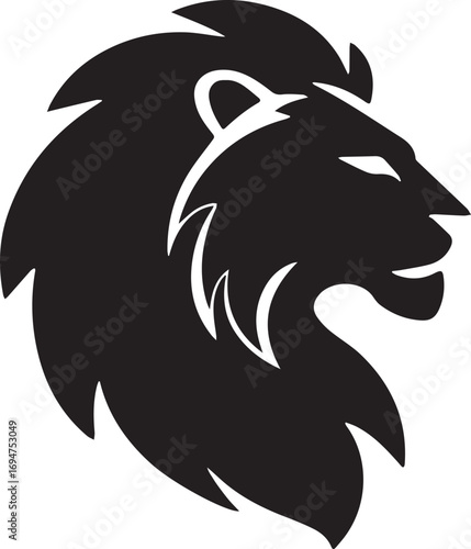 Head of a wild lion vector illustration for an animal mascot or tattoo design