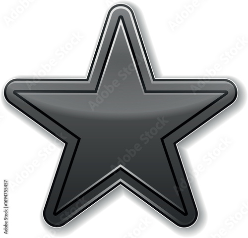 Black and White star. Golden Christmas star isolated on white background. Nice illustration of a 3d look Black and White star on white background. Star vector collection.