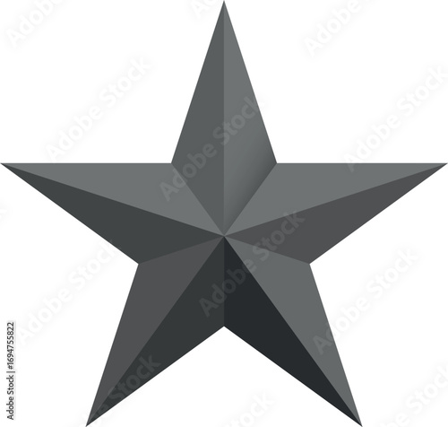 Black and White star. Golden Christmas star isolated on white background. Nice illustration of a 3d look Black and White star on white background. Star vector collection.
