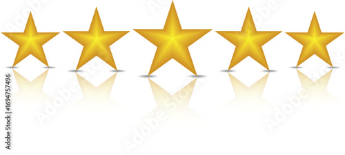 Gold star. Golden Christmas star isolated on white background. Nice illustration of a 3d look Gold star on white background. Star vector collection.	