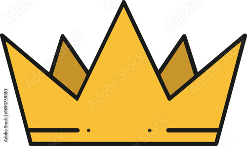 Golden crown illustration on a white background, power concept