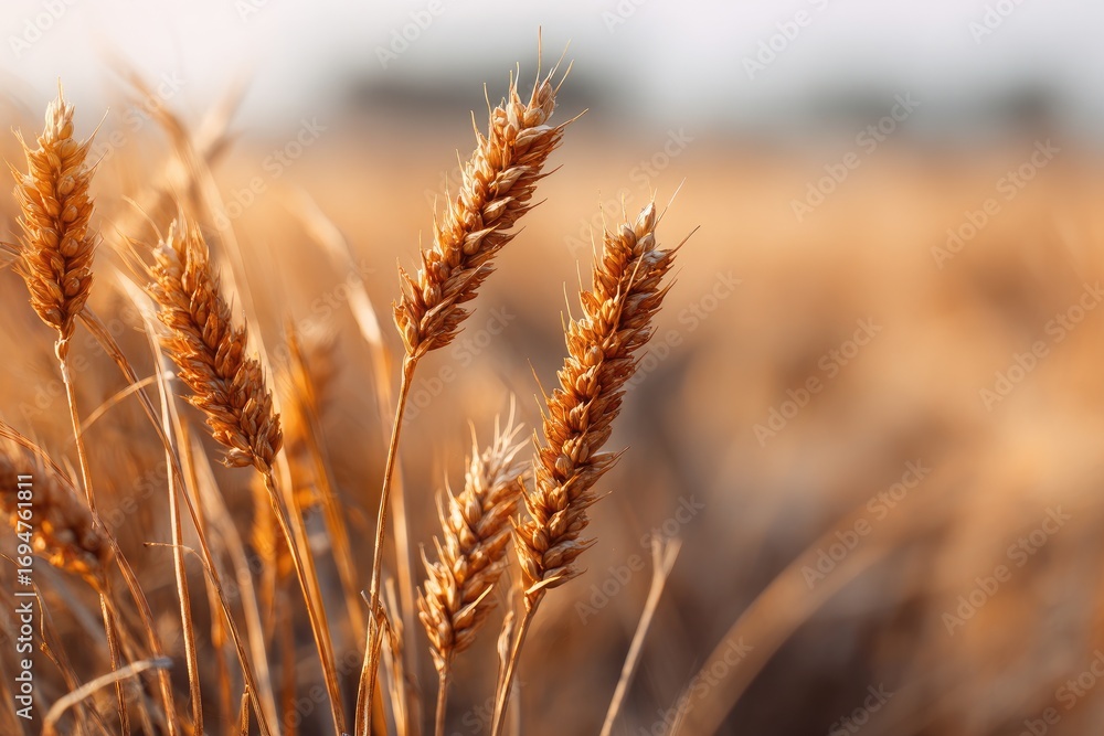 Fototapeta premium Golden wheat field at sunset (9)