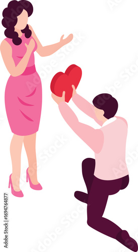 vector illustration of a man proposing his girlfriend