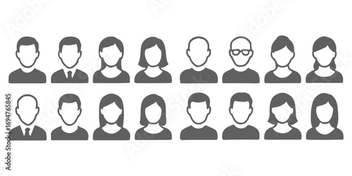 User avatar icon vector illustration. Login photo placeholder. Man, woman or genderless.