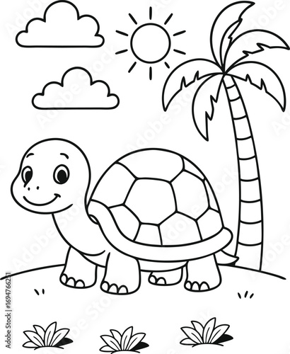 tortoise coloring page 7.eps