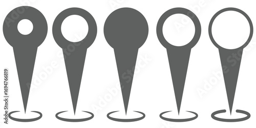 multiple red push pins. map pin vector logo template, locator icon. Red pin, push pin isolated. Assorted Red Push Pins in Various Sizes Location pin map marker pointer gps navigation