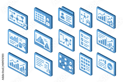 Business, analytics 3d icon set. data analysis, strategy icons 3d collection