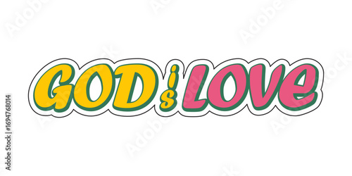 Christian Groovy Sticker. God is love