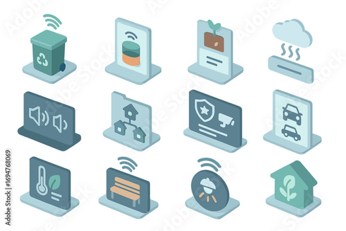 Sustainable environment icon set. recycling, renewable energy icons 3d collection