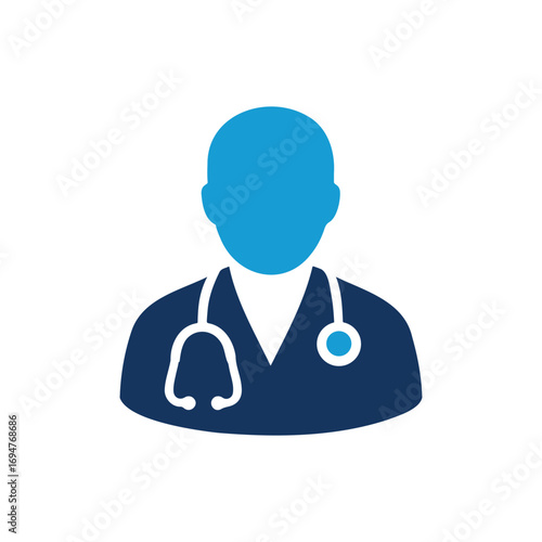 Doctor with stethoscope icon healthcare profession.