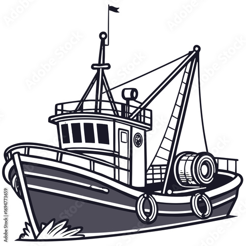 Fishing Trawler vector design