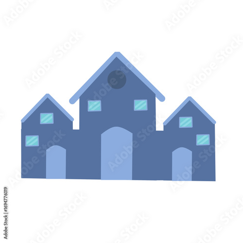 Illustration of a house building. Illustration of a minimalist house. Flat design of a house building. Illustration of a house with a garage
