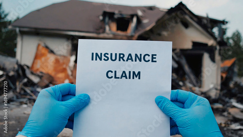Insurance claim. Destroyed house.