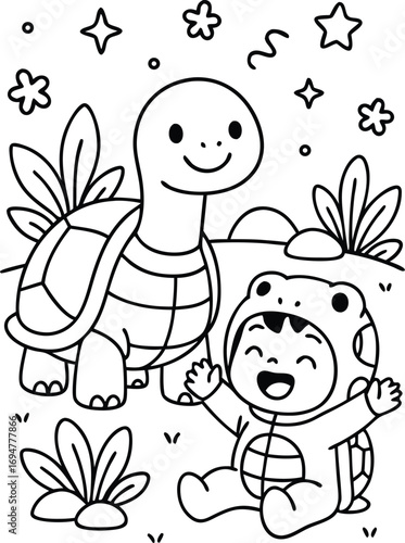tortoise coloring page 47.eps