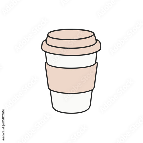 reusable coffee cup vector illustration