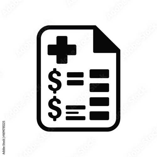 Medical bill icon representing healthcare costs and expenses