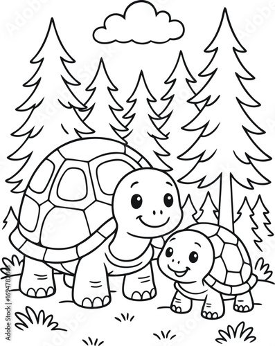 tortoise coloring page 64.eps