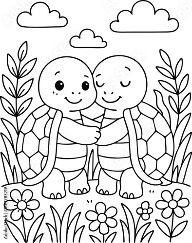 tortoise coloring page 61.eps