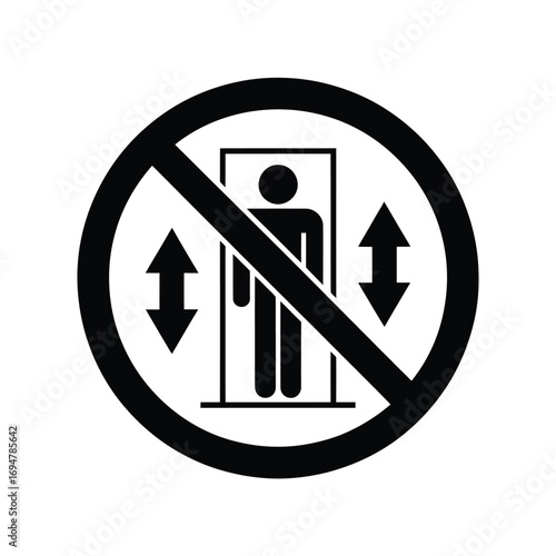 No elevator sign symbol for accessibility and prohibition