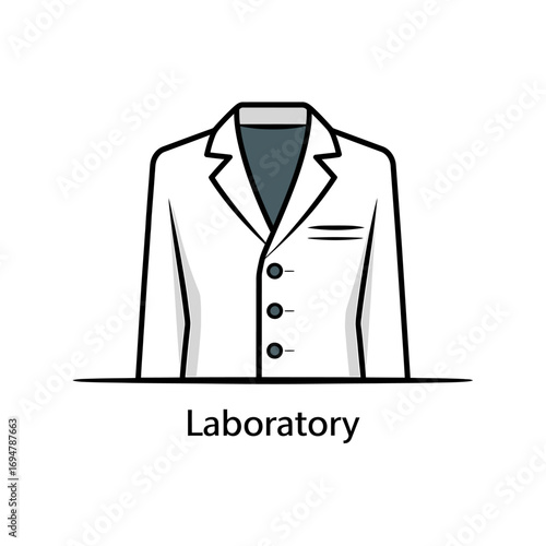 Illustration of a White Lab Coat Symbolizing Science Research and Medical Profession for Scientific Discovery and Healthcare Industry Applications