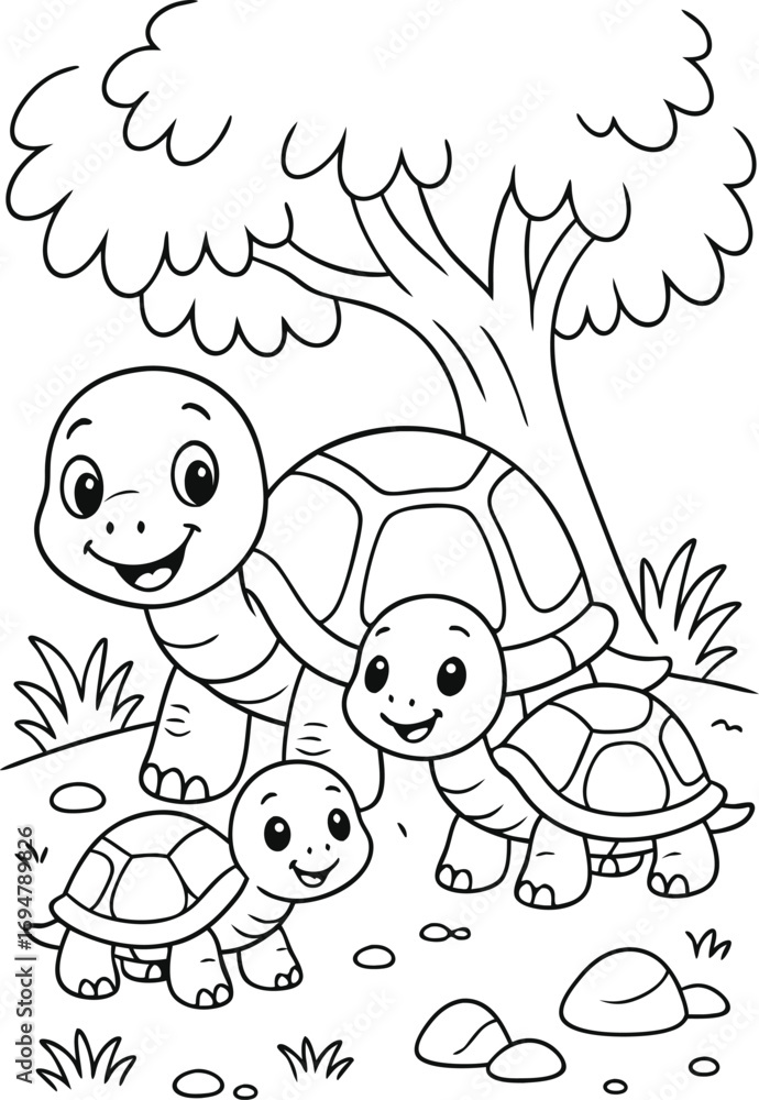 Fototapeta premium tortoise coloring page 78.eps