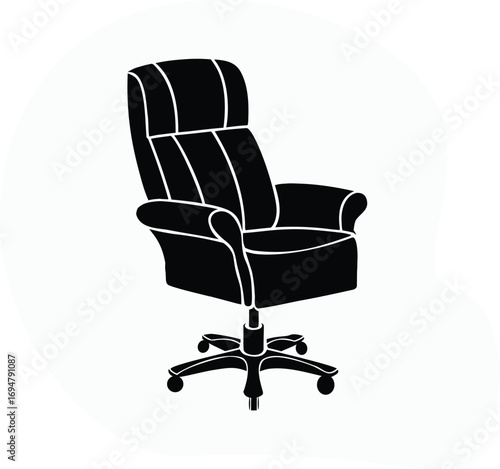 black office armchair vector art