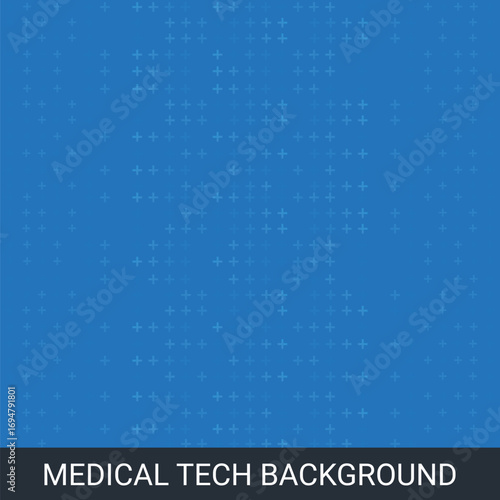 Blue Mathematical Plus Symbols Pattern. Math Design Elements Background. Medical Tech Background
