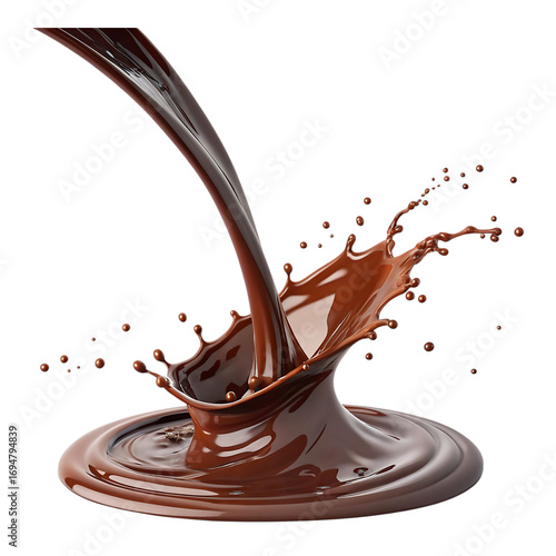  High-Speed 3D Render of a Dynamic Chocolate Splash