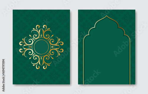 Luxury elegant golden wedding invitation or menu card