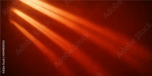 Smooth silk red curtain backdrop with a spotlight on a flowing, elegant wave pattern