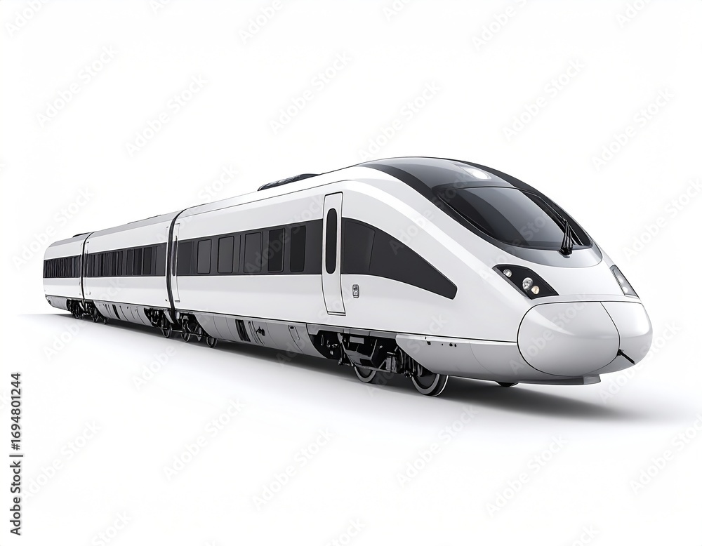 Fototapeta premium High speed train on white background