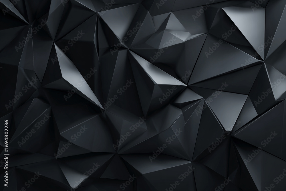 Fototapeta premium Abstract dark gray geometric background with triangular shapes creating a textured surface