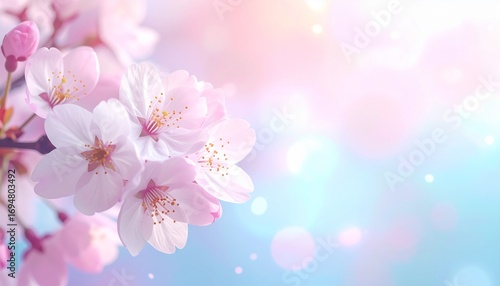 春のイメージ　桜の花　カラフルで幻想的な背景