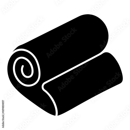 Rolled yoga mat pilates fitness exercise gym workout equipment floor mat training accessory vector
