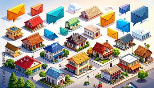 Isometric houses and mail
