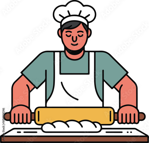 Geometric Abstract Person Baking