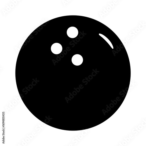 Isolated black bowling ball icon vector illustration for bowling alley and bowling game fun