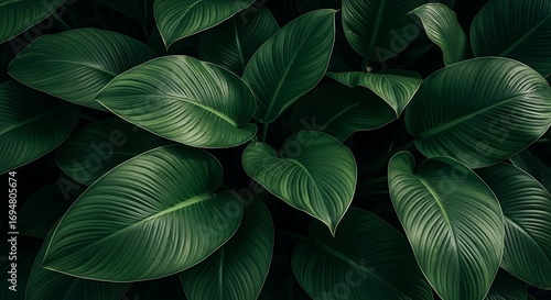 Wallpaper Mural Lush Green Tropical Leaves Background Nature Concept Torontodigital.ca