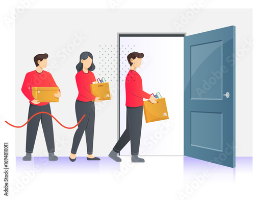 Mass Lay Off - Loss of Job - Employee moving out - Illustration