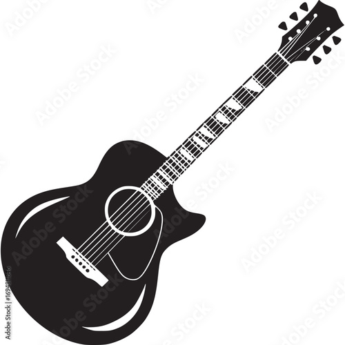 Acoustic guitar isolated on white background, a versatile instrument for creating soulful melodies and captivating rhythms