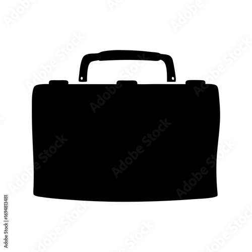 Black briefcase vector illustration for business travel professional document carrier design