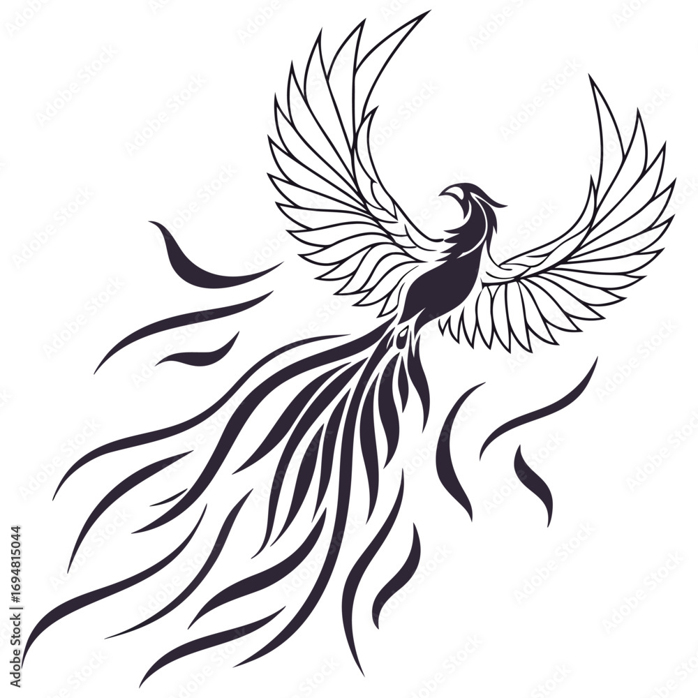 Fototapeta premium Phoenix Rising Silhouette design