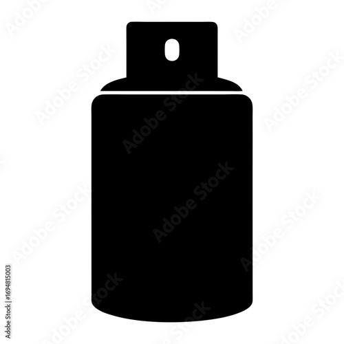 Vector illustration of black spray can for aerosol product design and industrial packaging design needs