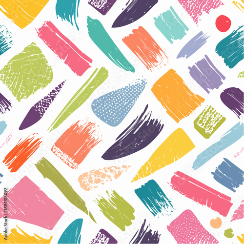 Colorful seamless background of square blobs on white background minimalist backgrounds
1