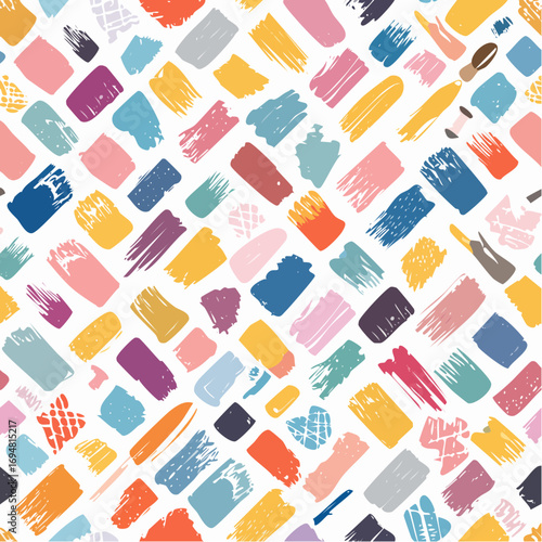 Colorful seamless background of square blobs on white background minimalist backgrounds
2